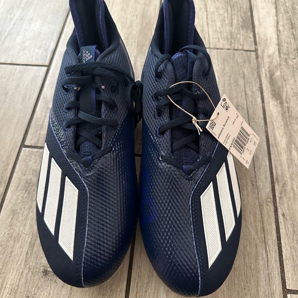Adidas Adizero Scorch Football Cleats Navy Blue/White FX4250 Men's Size NWOB - Picture 4 of 9